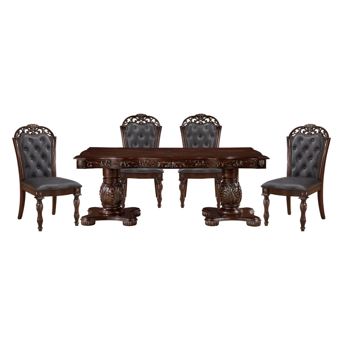 Adelina - 5 Piece Set (Table & 4 Side Chairs) - Cherry