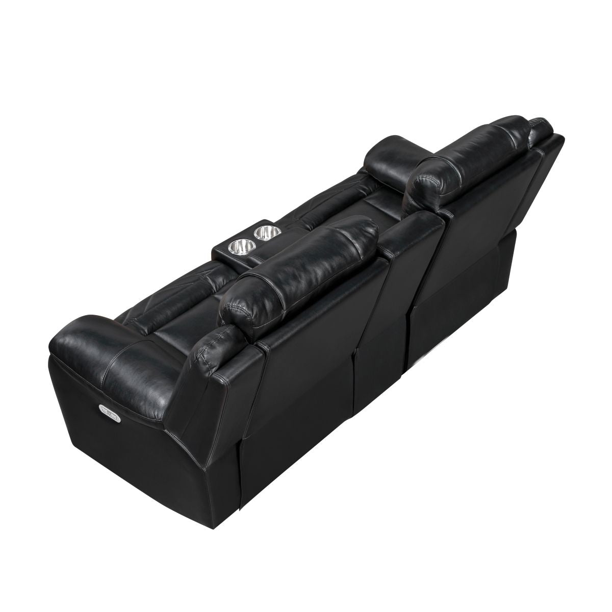 Huron - Power Double Reclining Loveseat With Center Console, Wireless Speakers, LED And Charging Ports