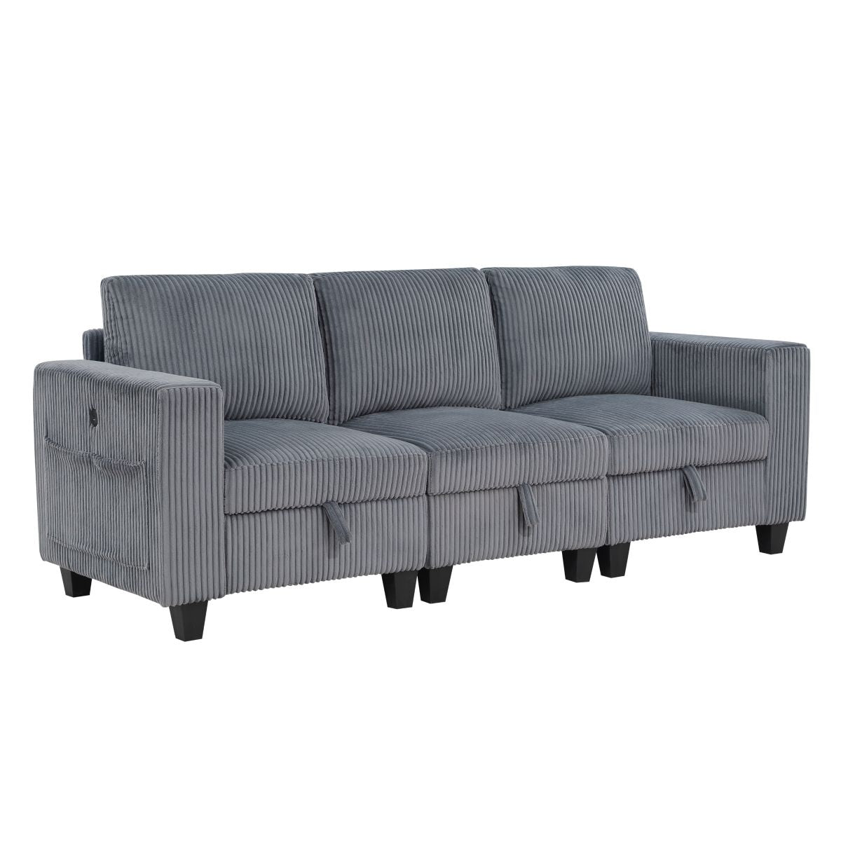 Walterboro - Sofa With Storage, Storage Pouches And Charging Ports