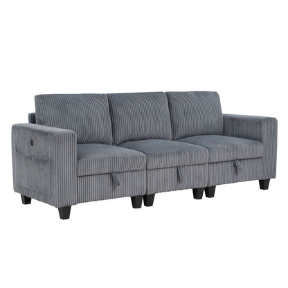 Walterboro - Sofa With Storage, Storage Pouches And Charging Ports