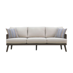 Genova - Patio Sofa With Two Accent Pillows - Gray