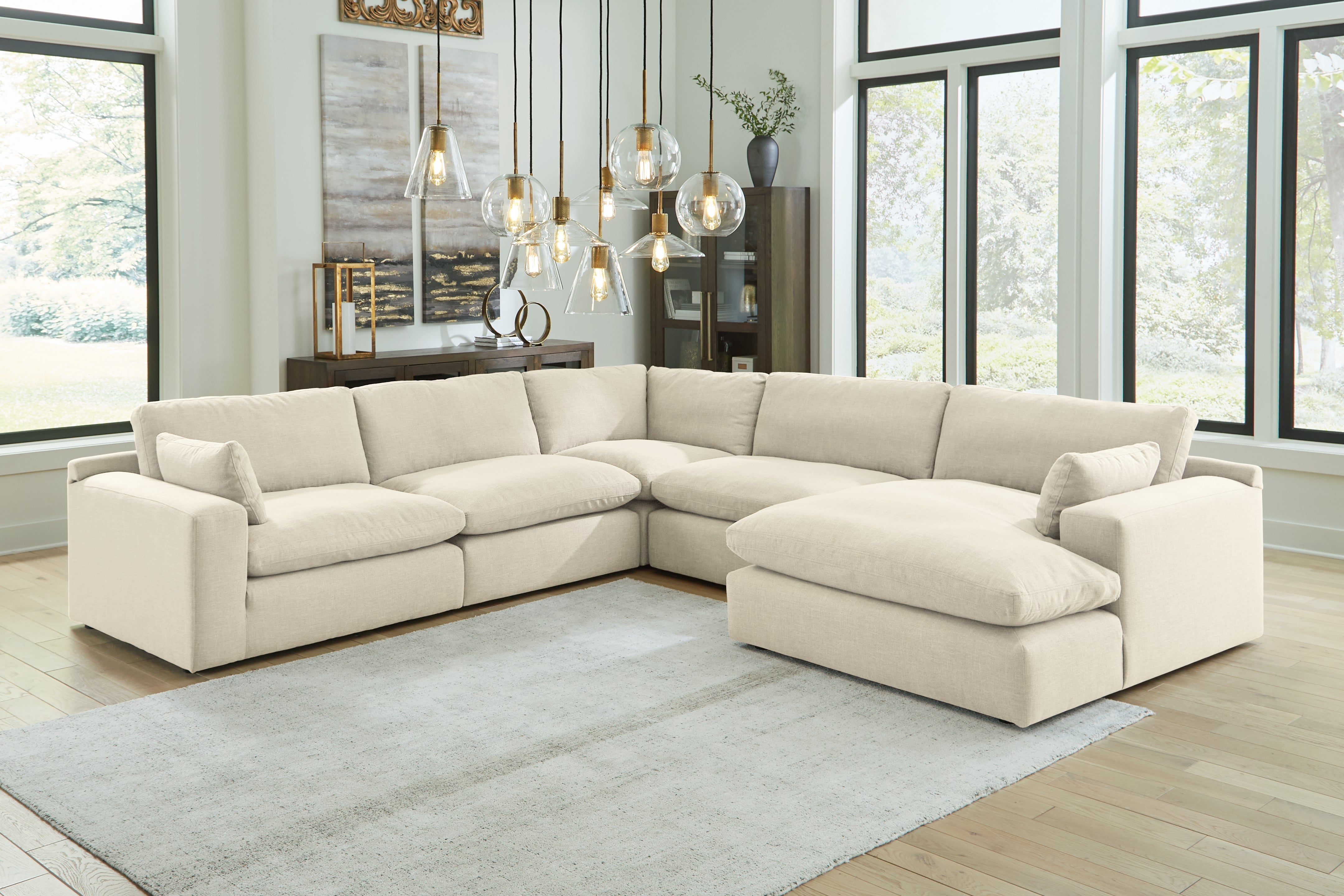 Furniture City Laplace - Ashley Furniture - Elyza Sectionals - RAF 3-Piece Sectional Sofa / Linen - 10006S2