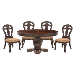 Deryn Park - 5 Piece Set (Round Table & 4 Side Chairs) - Cherry