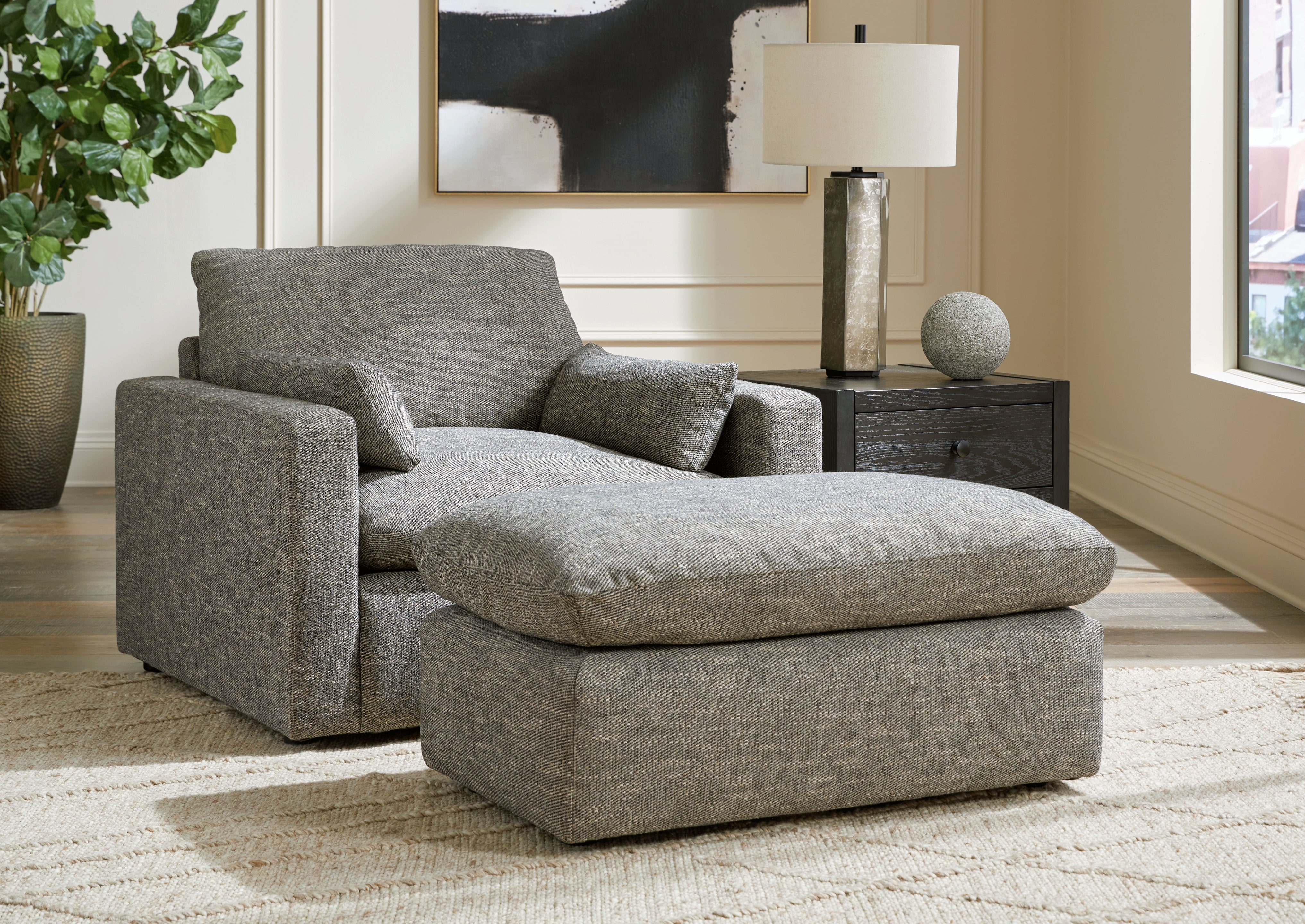 Furniture City Laplace - Ashley Furniture - Dramatic Oversized Chair and Ottoman - Oversized Chair and Ottoman - 11702U2
