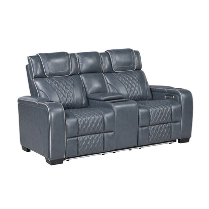 Apex - Power Double Reclining Loveseat With Center Console, Power Headrests, Storage Arms With Cup Holders, Wireless Charger, Air Massage And Heat, LED Lighting And Charging Ports