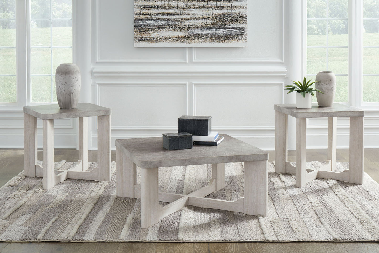 Garnilly - Occasional Table Set (Set of 3) - Whitewash