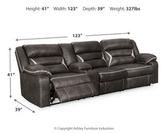 Furniture City Laplace - Ashley Furniture - Kincord Sectionals - 3-Piece Power Reclining Sectional / Midnight - 13104S5