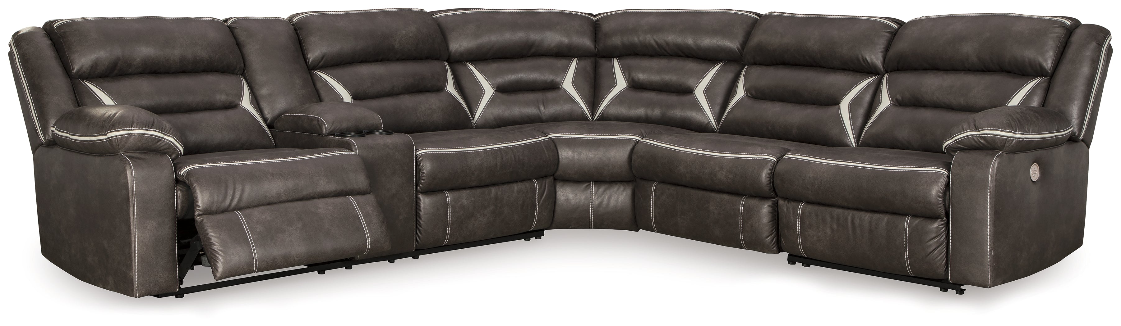 Furniture City Laplace - Ashley Furniture - Kincord Sectionals - 4-Piece Power Reclining Sectional / Midnight - 13104S4