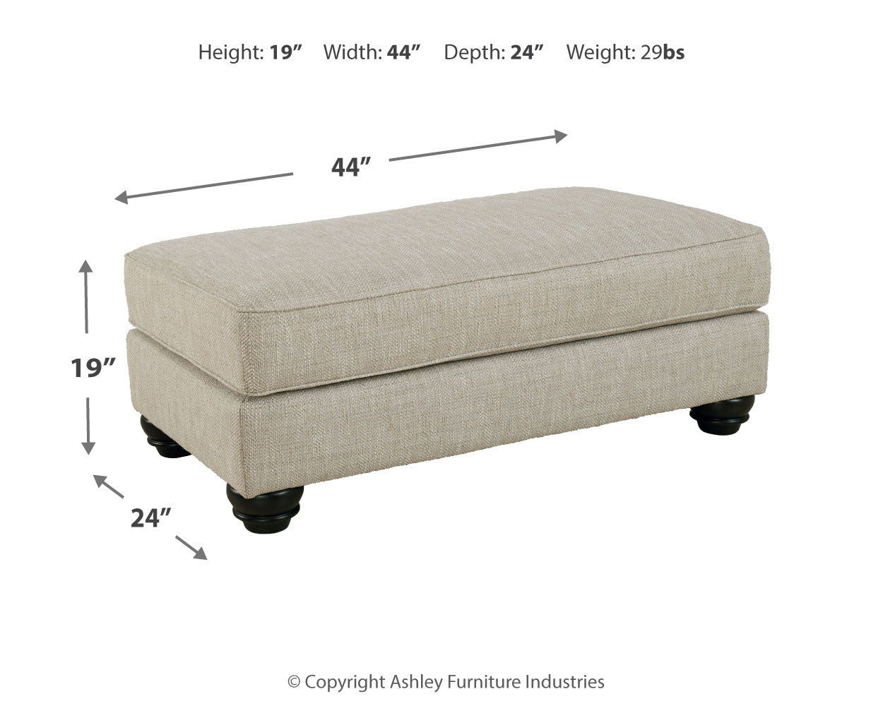 Furniture City Laplace - Ashley Furniture - AsantiLiving Room - Ottoman / Fog - 1320114