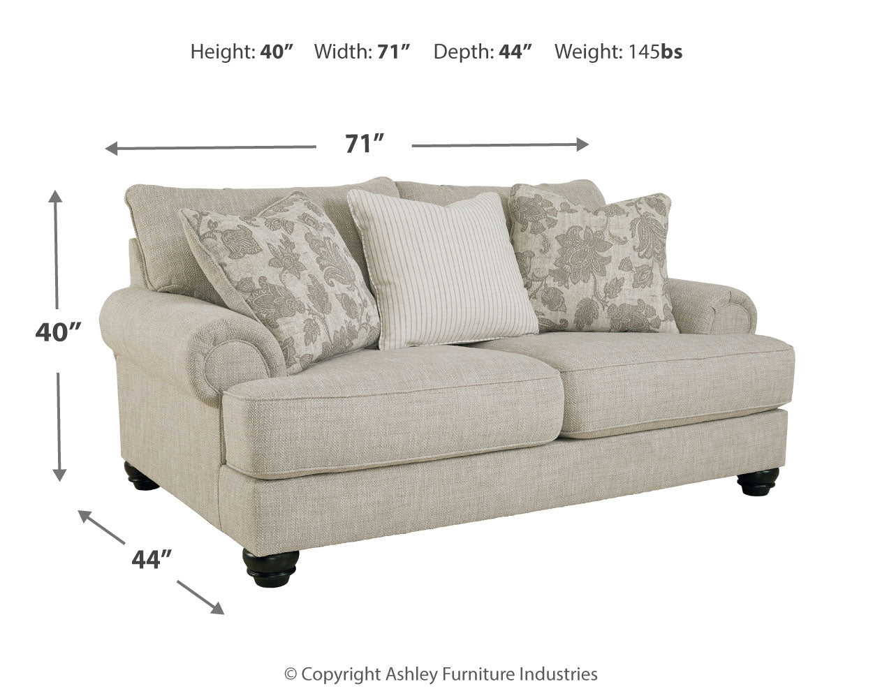 Furniture City Laplace - Ashley Furniture - AsantiLiving Room - Loveseat / Fog - 1320135