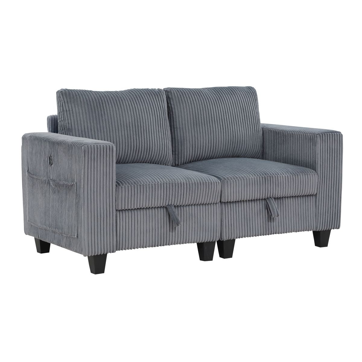 Walterboro - Loveseat With Storage, Storage Pouches And Charging Ports
