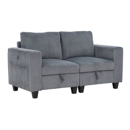 Walterboro - Loveseat With Storage, Storage Pouches And Charging Ports