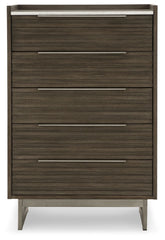 Arkenton - Five Drawer Chest - Grayish Brown / White
