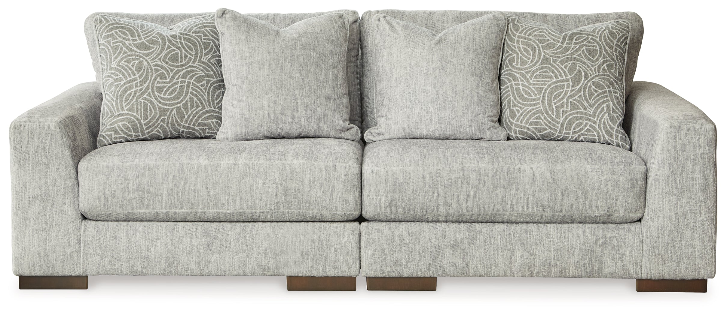 Furniture City Laplace - Ashley Furniture - Regent Park Sectionals - RAF 2-Piece Sectional Loveseat / Pewter - 14404S4