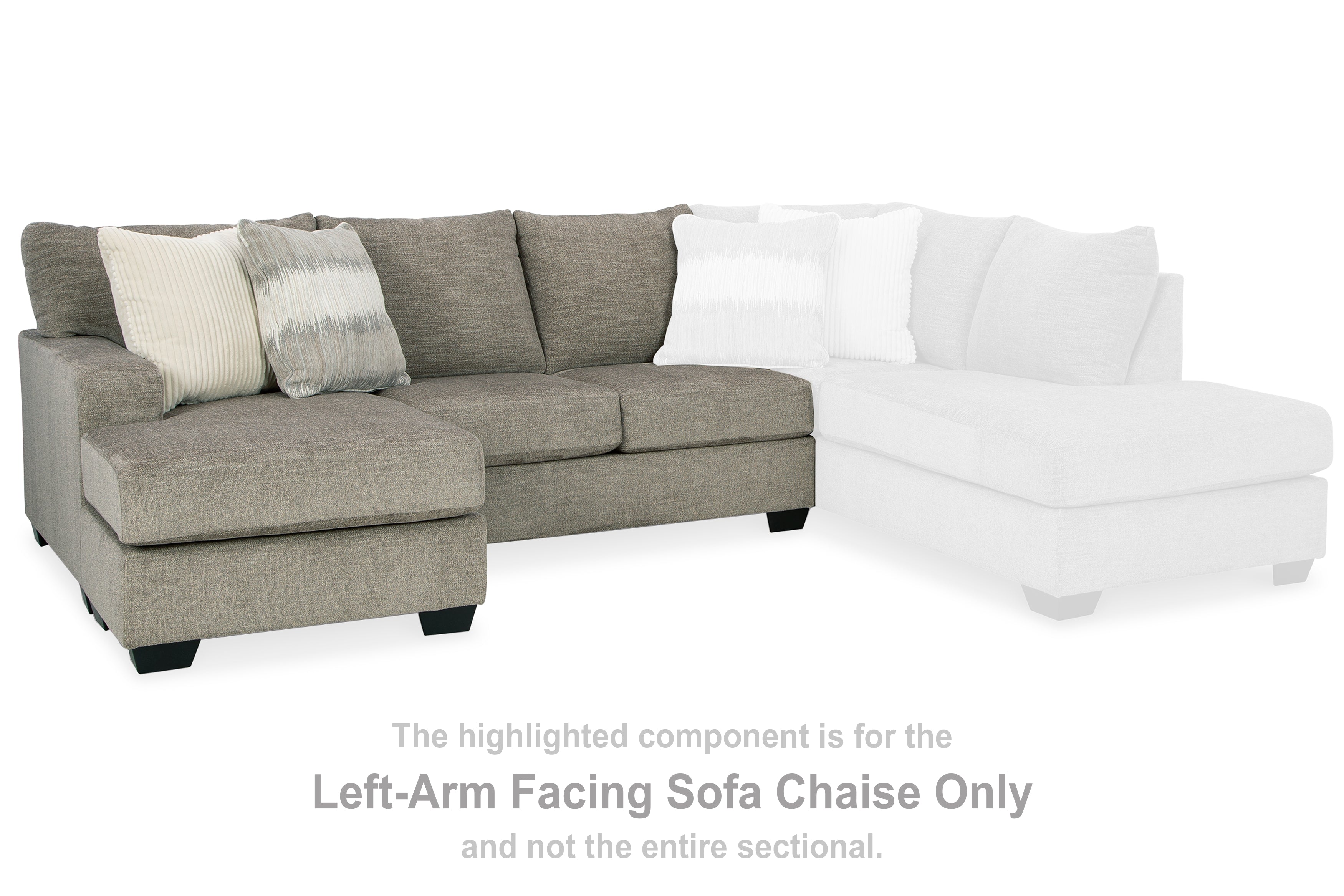 Furniture City Laplace - Ashley Furniture - Creswell Sectionals - LAF Sofa Chaise / Stone - 1530502