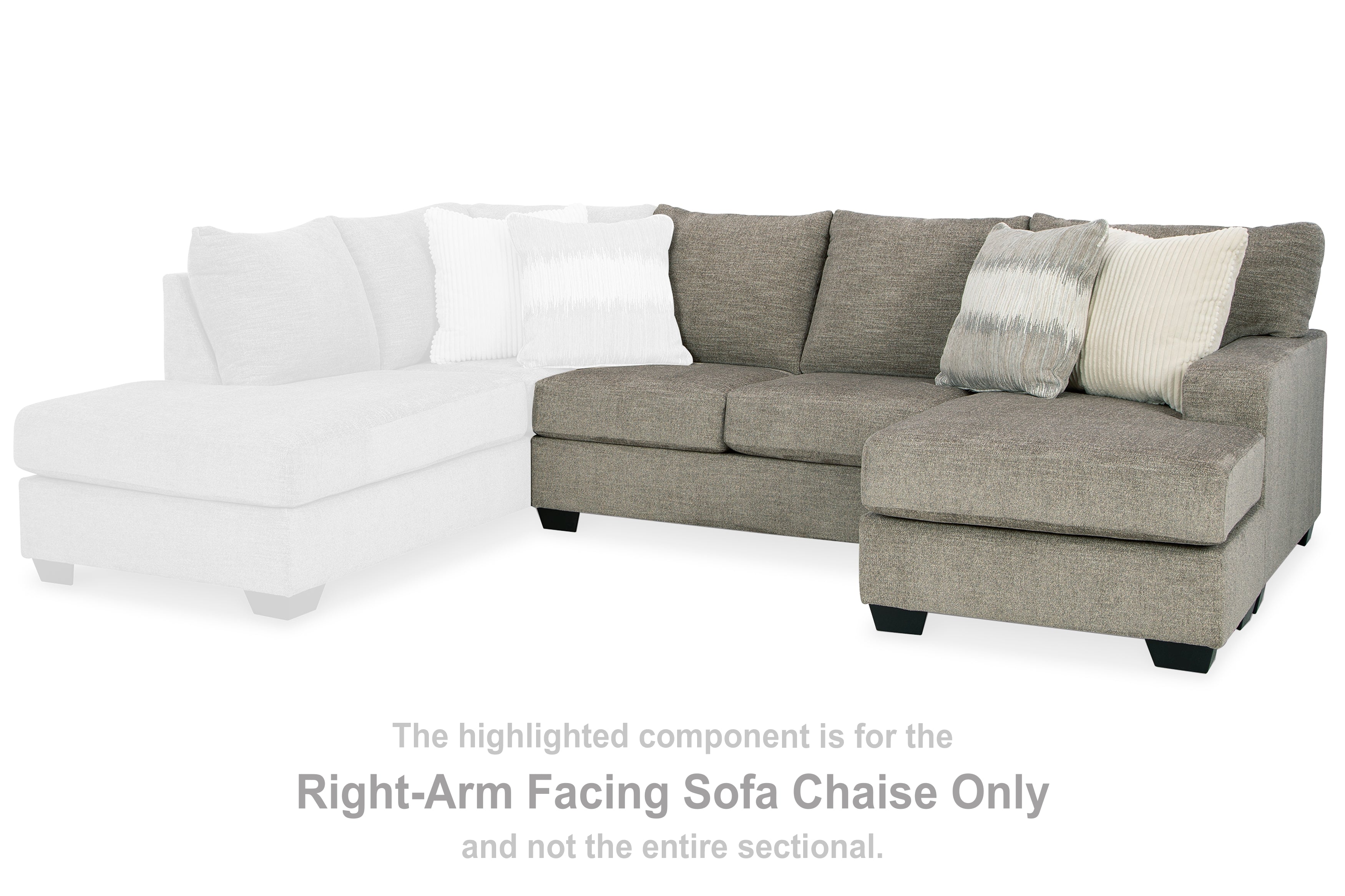 Furniture City Laplace - Ashley Furniture - Creswell Sectionals - RAF Sofa Chaise / Stone - 1530503