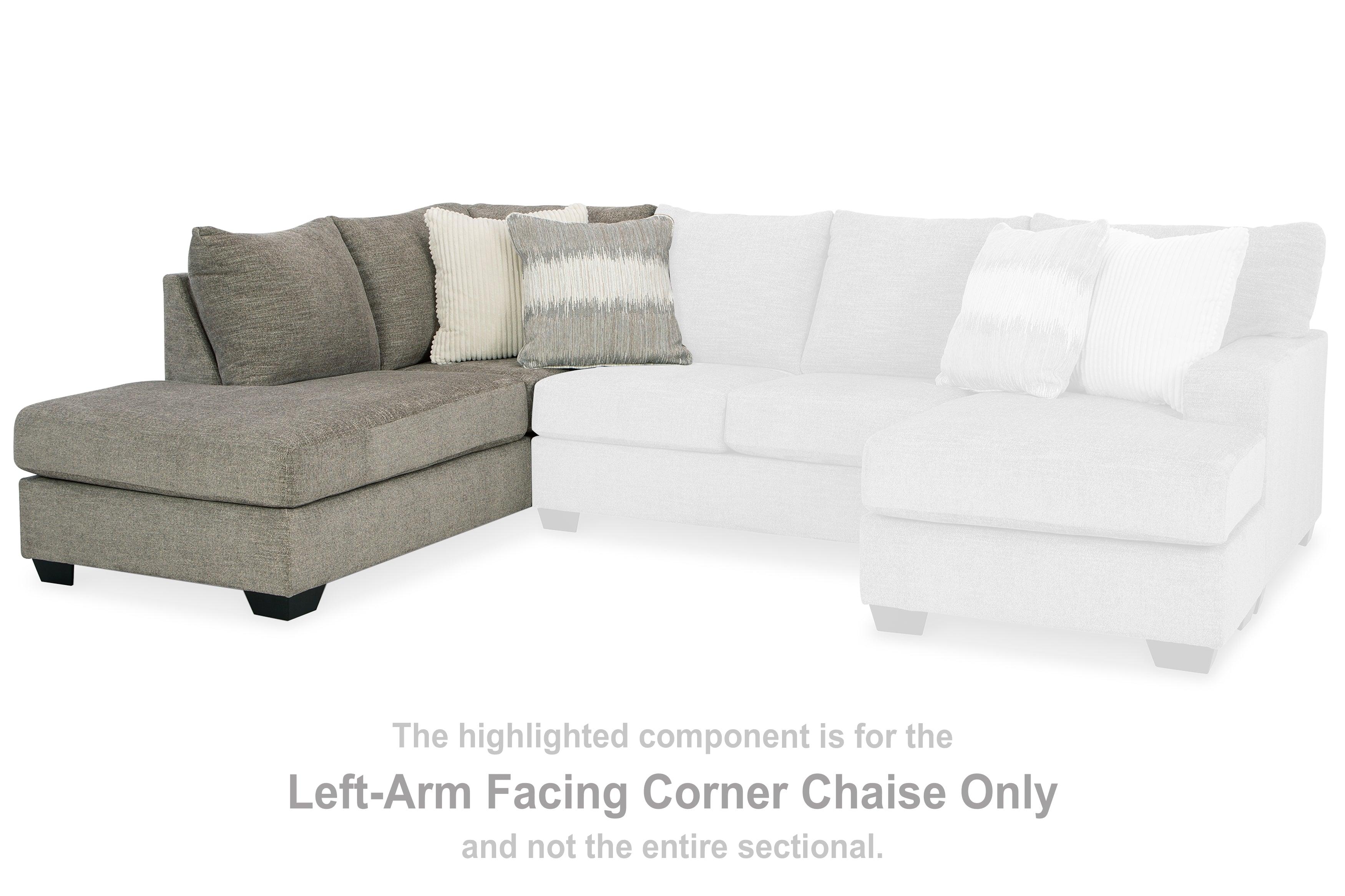 Furniture City Laplace - Ashley Furniture - Creswell Sectionals - LAF Corner Chaise / Stone - 1530516
