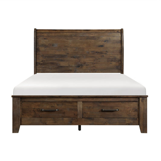 Jerrick - Sleigh Platform Bed With Storage Footboard