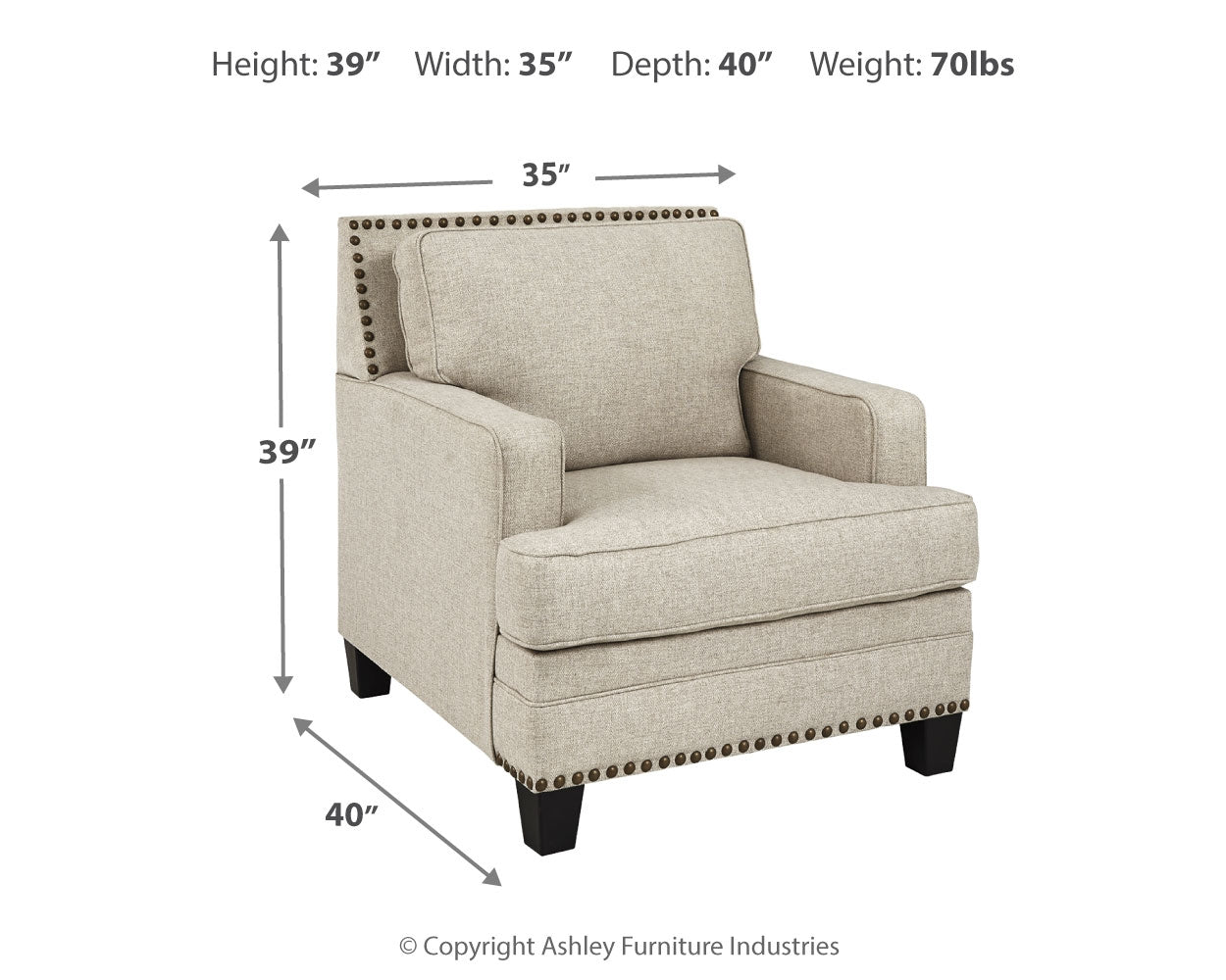 Furniture City Laplace - Ashley Furniture - ClaredonLiving Room - Chair / Linen - 1560220