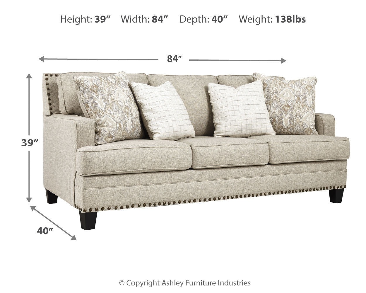 Furniture City Laplace - Ashley Furniture - ClaredonLiving Room - Sofa / Linen - 1560238