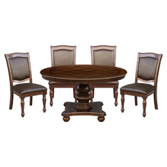 Lordsburg - 5 Piece Set (Round Table & 4 Side Chairs) - Brown