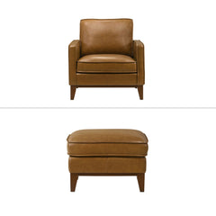 Caspar - Chair & Ottoman - Caramel