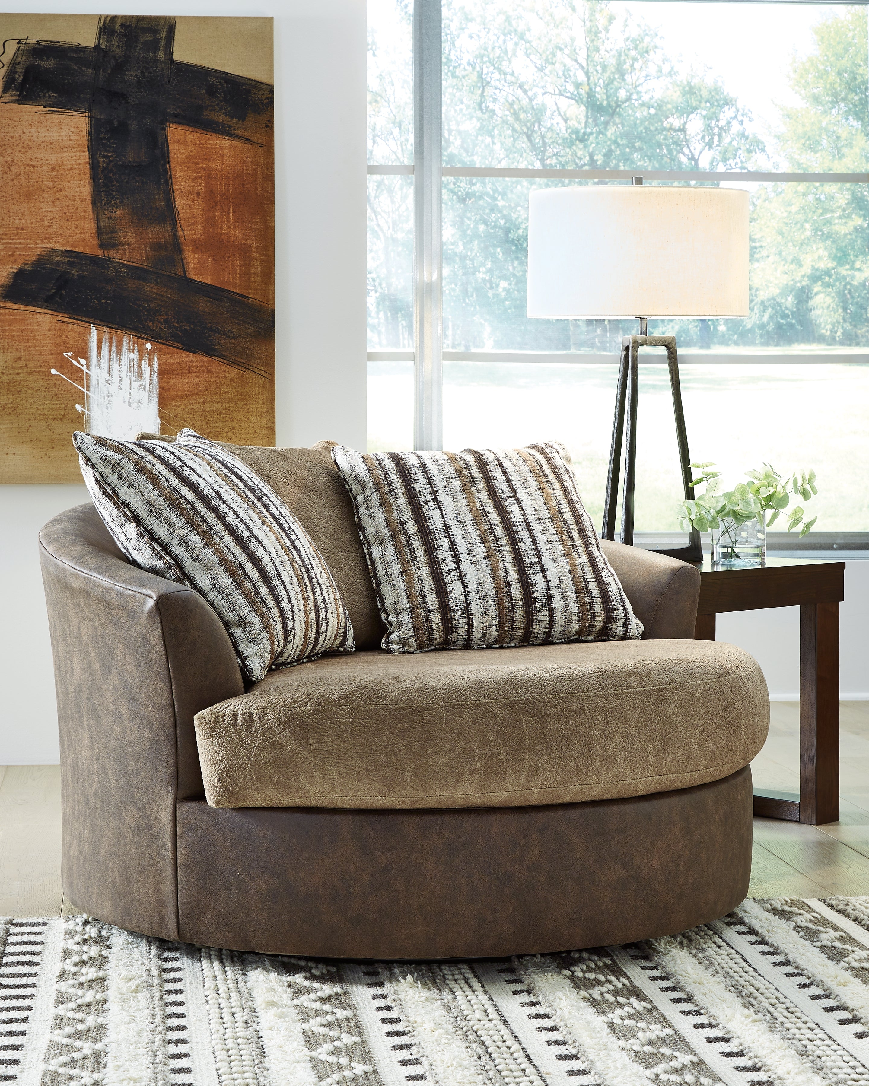 Furniture City Laplace - Ashley Furniture - AlesburyLiving Room - Oversized Swivel Accent Chair / Chocolate - 1870421