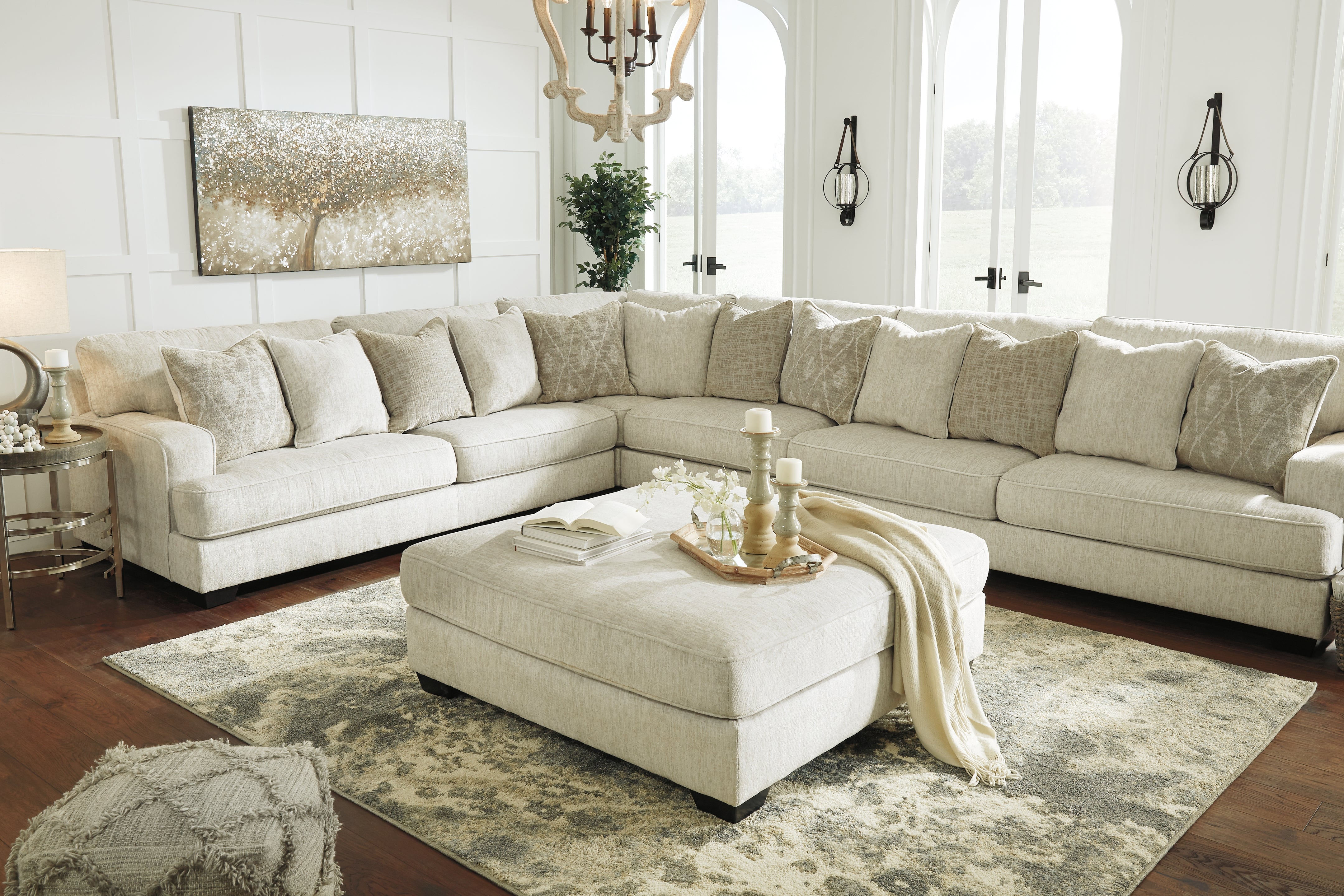 Furniture City Laplace - Ashley Furniture - RawcliffeLiving Room - Oversized Accent Ottoman / Parchment - 1960408
