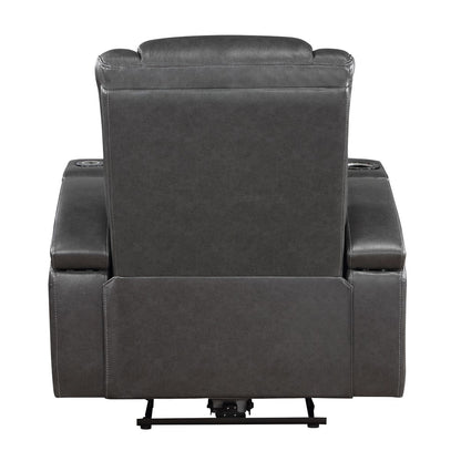 Turbo - Power Reclining Chair With Wireless Charger - Gray