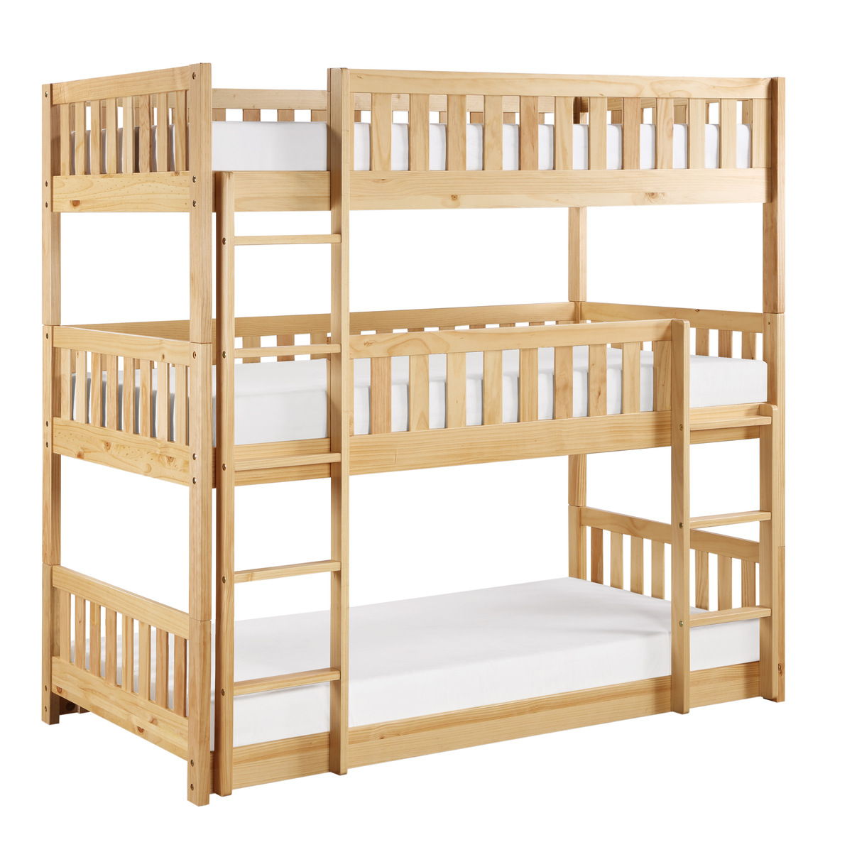 Bartly - Triple Bunk Bed - Natural
