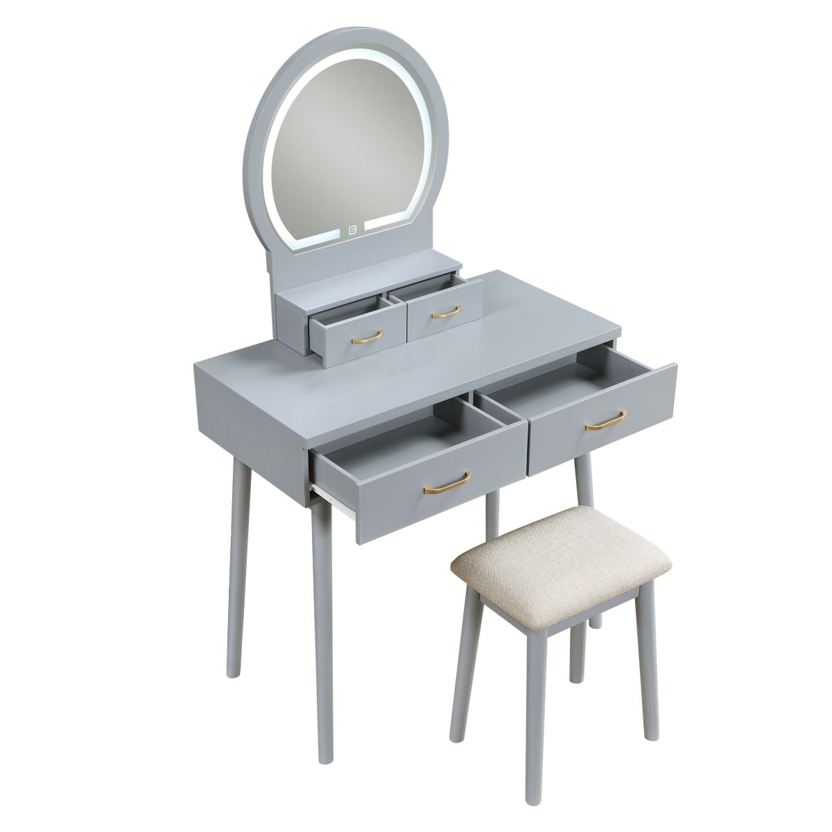 Camilla - Vanity Dresser With Mirror And Stool