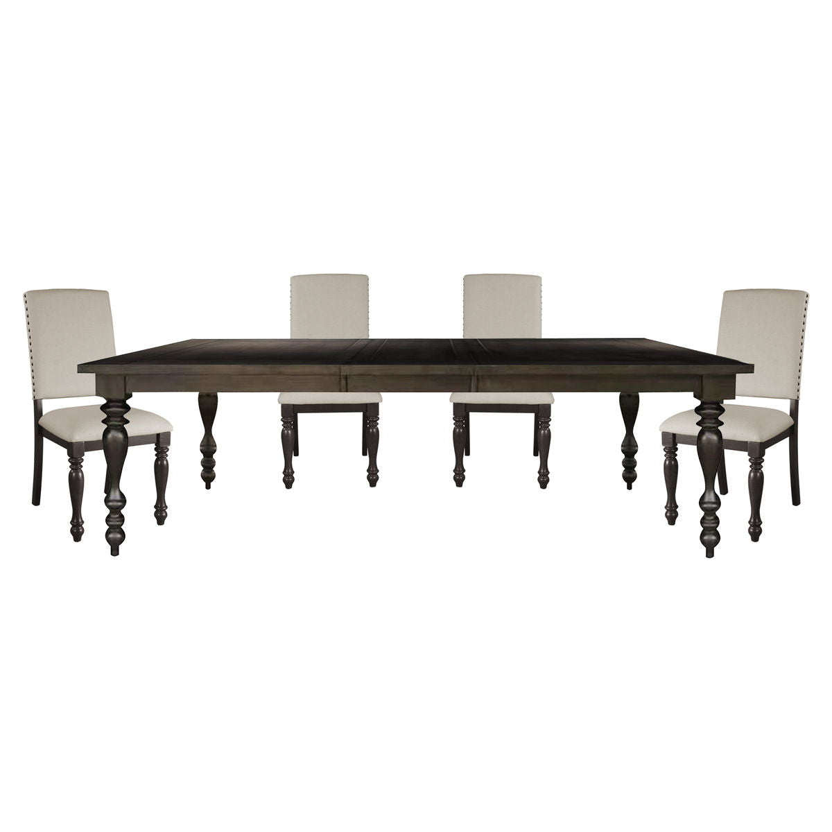 Begonia - 5 Piece Dining Room Set (Table & 4 Side Chairs) - Brown / Gray