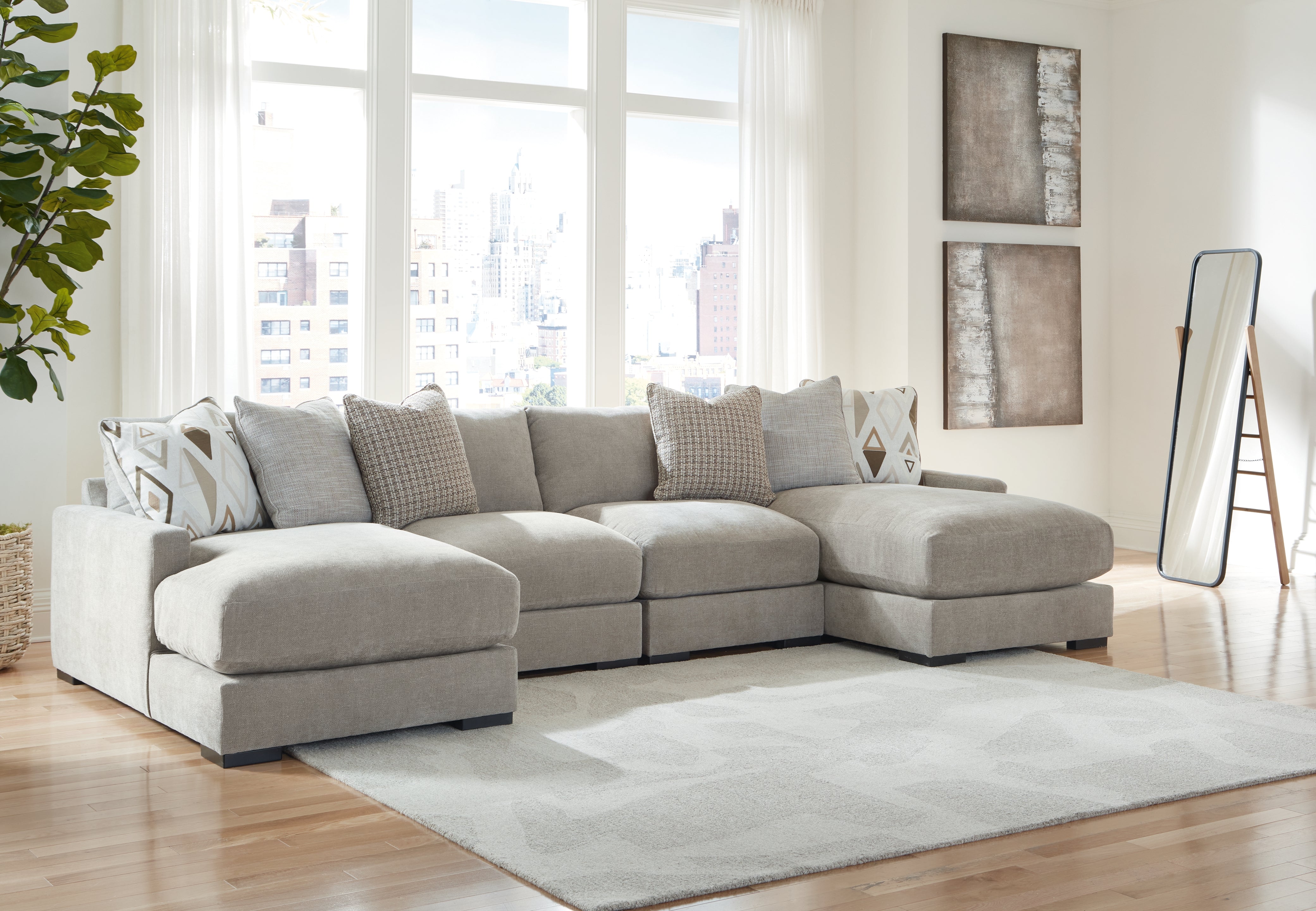 Furniture City Laplace - Ashley Furniture - Aslan Court Sectionals - RAF 4-Piece Sofa Pit Sectional - 20305S5