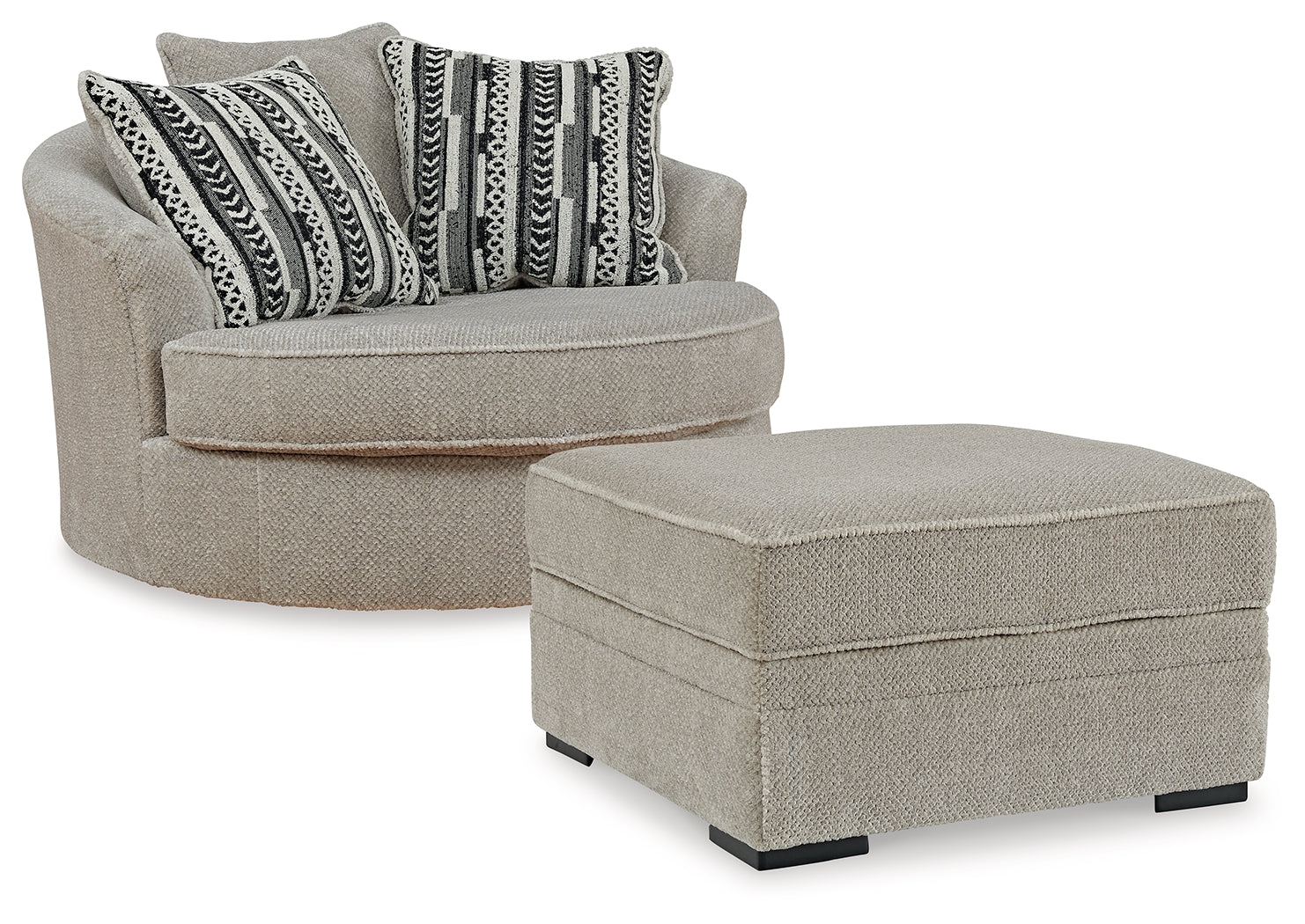 Furniture City Laplace - Ashley Furniture - Calnita Oversized Swivel Chair and Ottoman - Oversized Swivel Chair and Ottoman - 20502U1