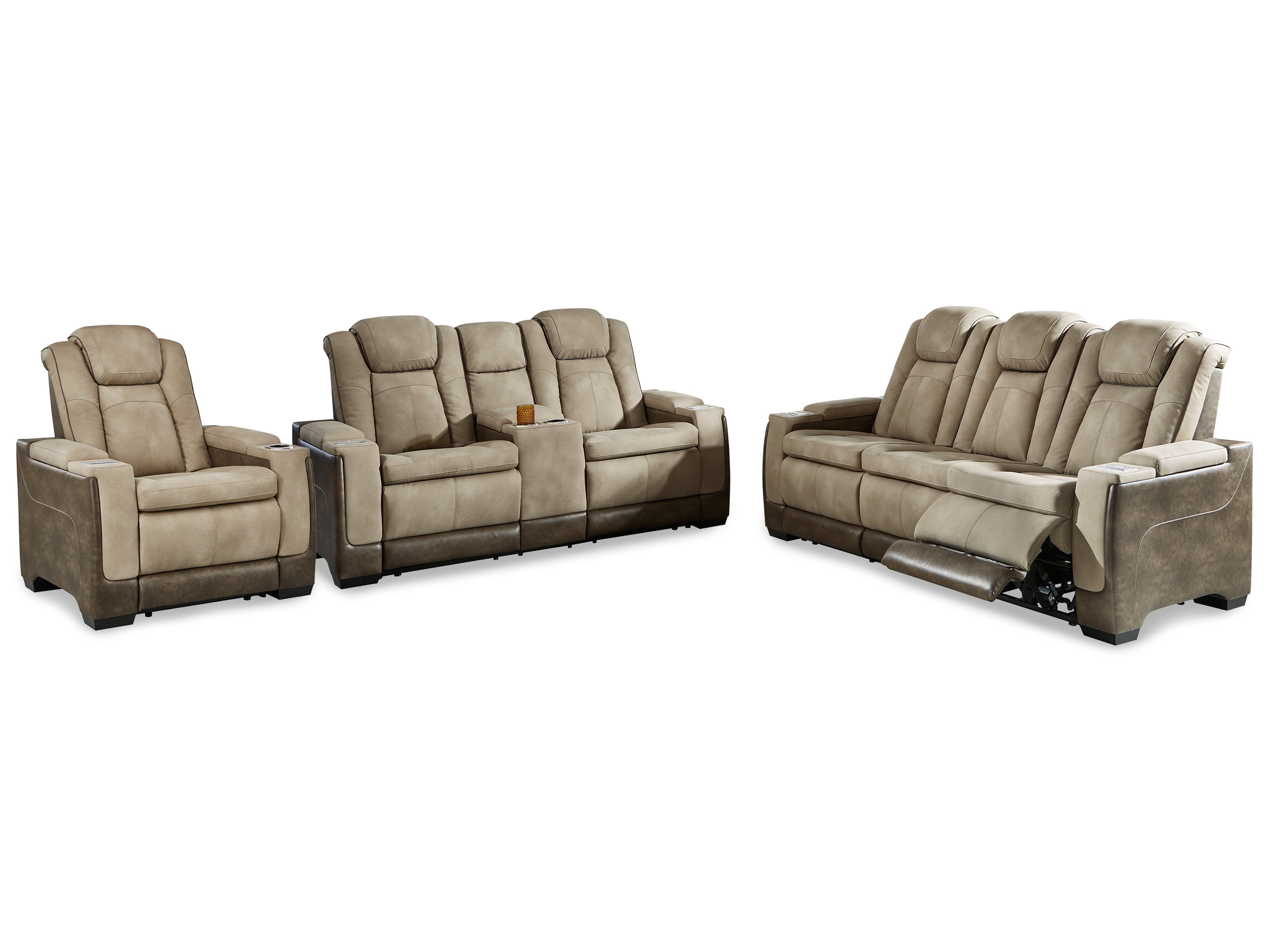 Furniture City Laplace - Ashley Furniture - Next-Gen DuraPella Power Reclining Sofa, Loveseat and Recliner - Power Reclining Sofa, Loveseat and Recliner / Sand - 22003U2