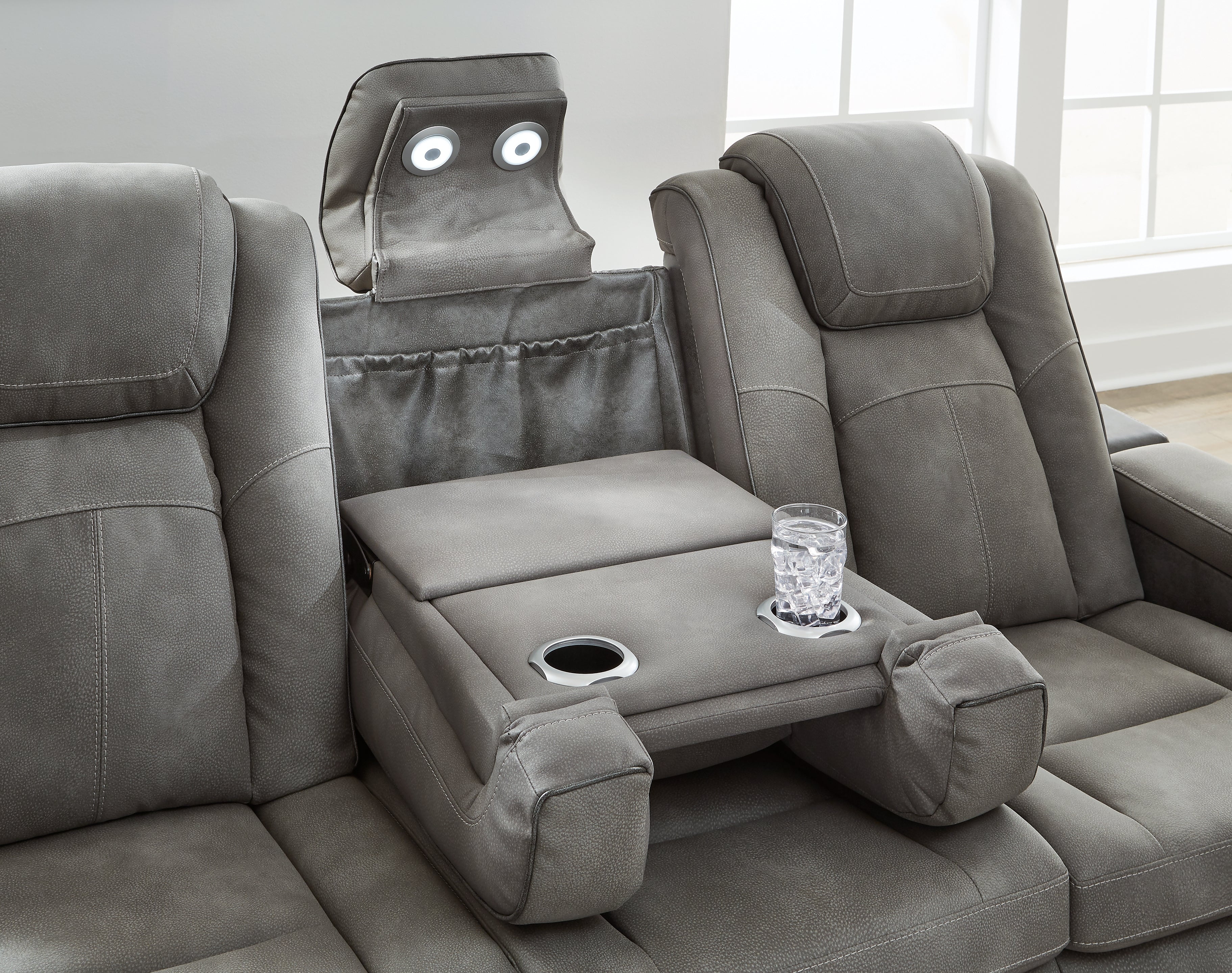 Furniture City Laplace - Ashley Furniture - Next-Gen DuraPellaLiving Room - PWR REC Sofa with ADJ Headrest / Slate - 2200415
