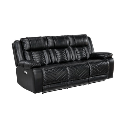 Huron - Power Double Reclining Sofa With Center Drop-Down Cup Holders, Wireless Charger, Magazine Bag, LED And Charging Ports