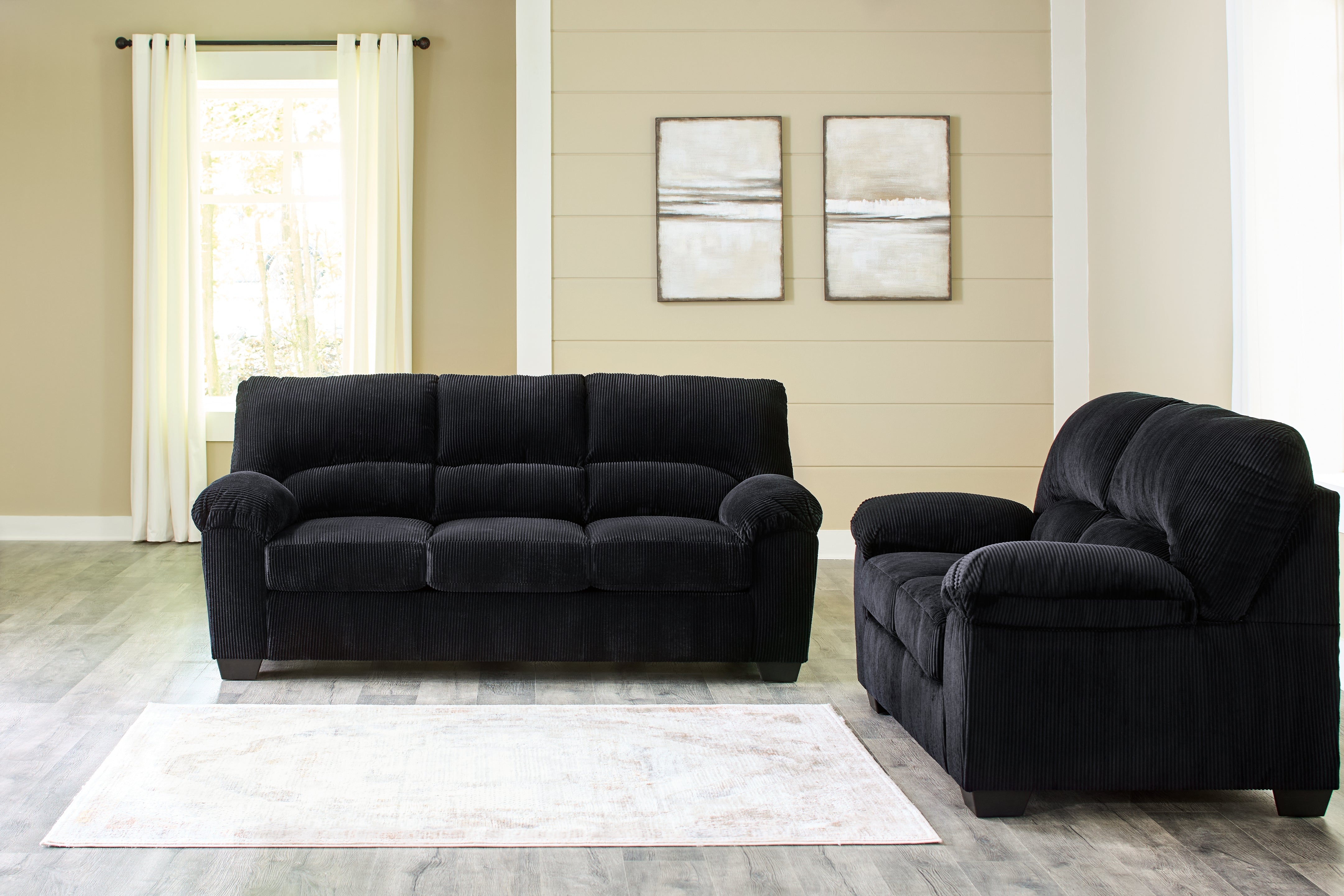 Furniture City Laplace - Ashley Furniture - SimpleJoy Sofa and Loveseat - Sofa and Loveseat / Onyx - 24204U1
