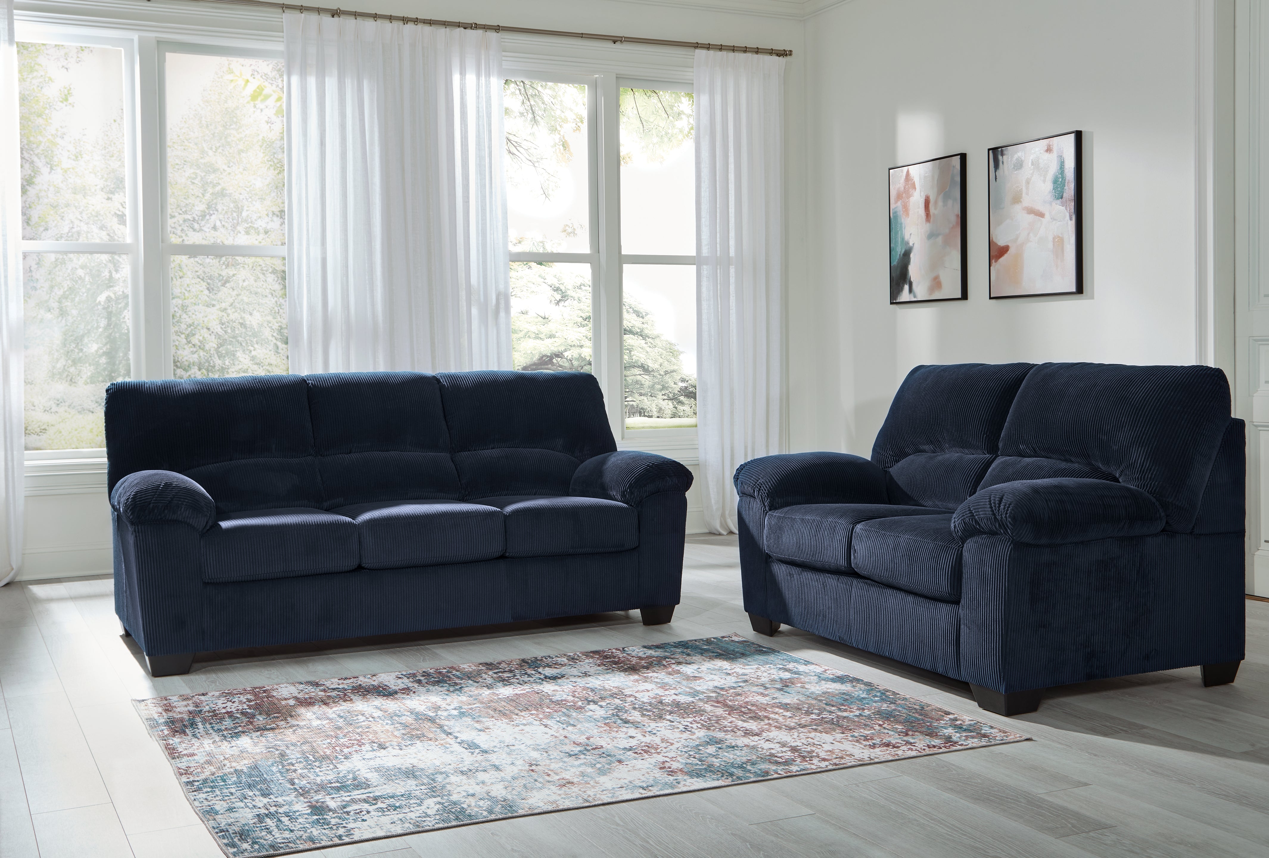 Furniture City Laplace - Ashley Furniture - SimpleJoy Sofa and Loveseat - Sofa and Loveseat / Navy - 24205U1