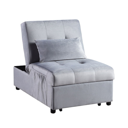 Garrell - Lift Top Storage Bench With Pull-Out Bed - Gray