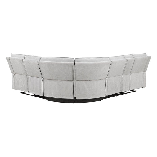 Thorne - 3 Piece Reclining Sectional With Left Console - Light Gray