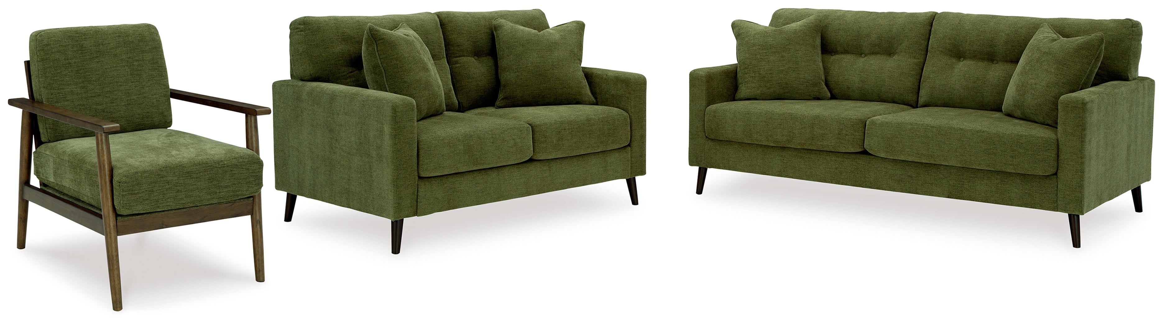 Furniture City Laplace - Ashley Furniture - Bixler Sofa, Loveseat and Chair - Sofa, Loveseat and Chair / Olive - 26107U4