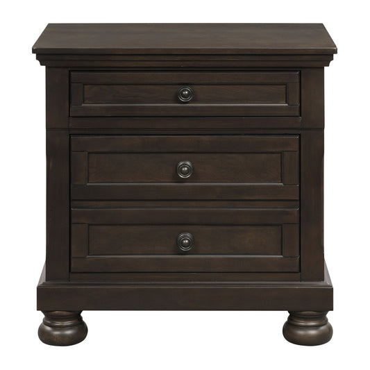 Begonia - Nightstand With Hidden Drawer - Grayish Brown