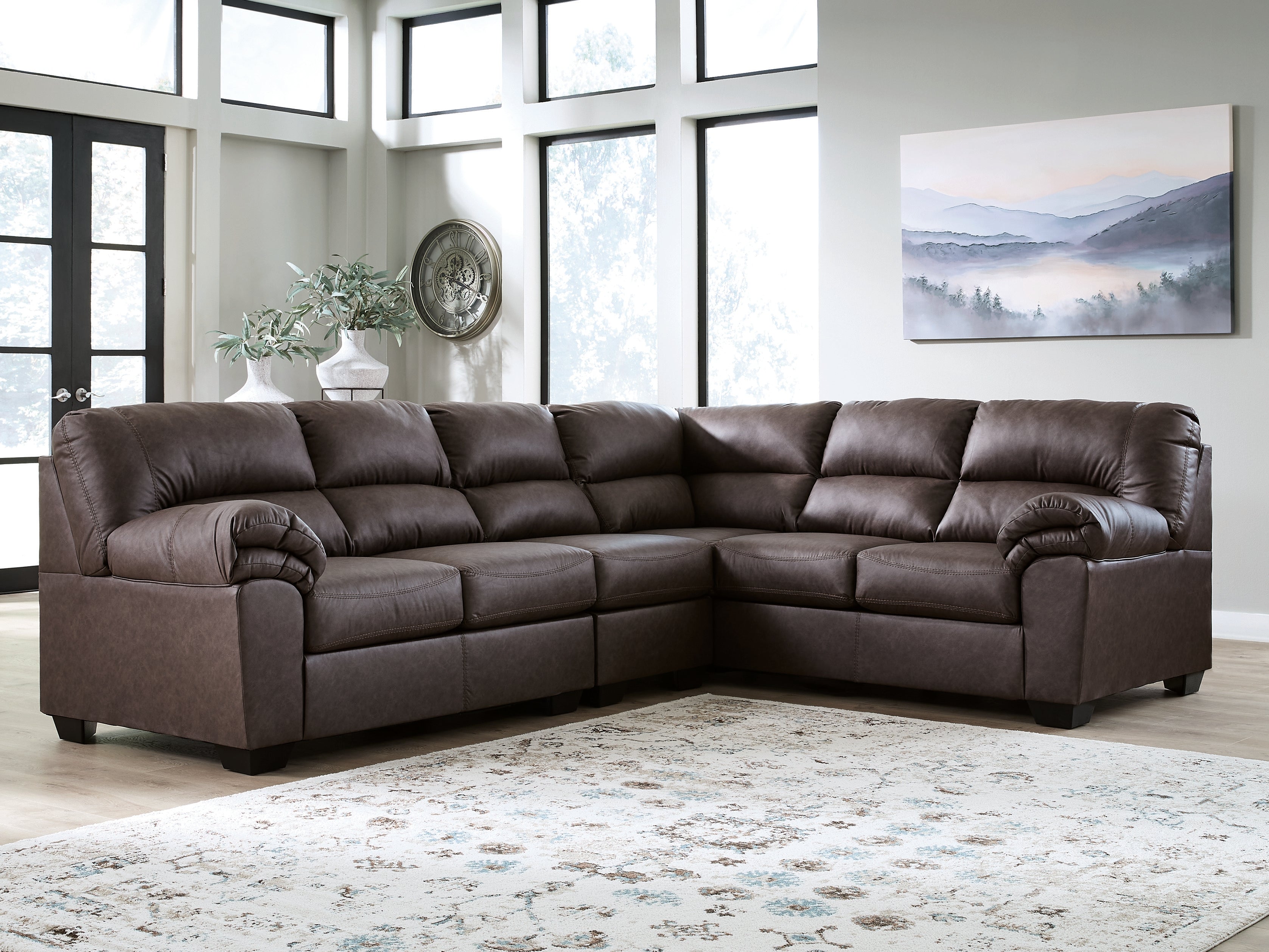 Furniture City Laplace - Ashley Furniture - WillowBend 3-Piece Sectional - RAF 3-Piece Sectional / Umber - PC27705S3