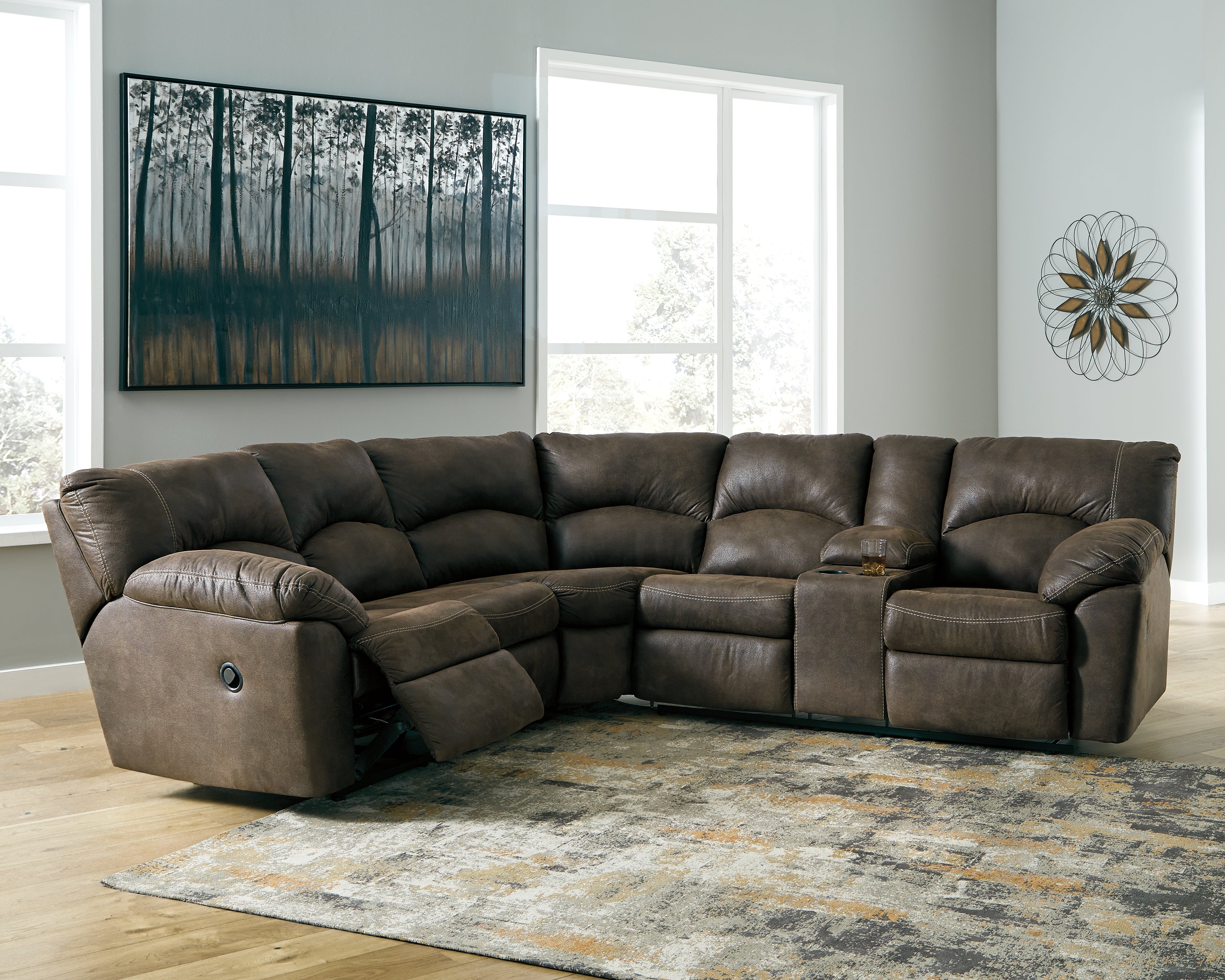 Furniture City Laplace - Ashley Furniture - Tambo Sectionals - 2-Piece Reclining Sectional / Canyon - 27802S1