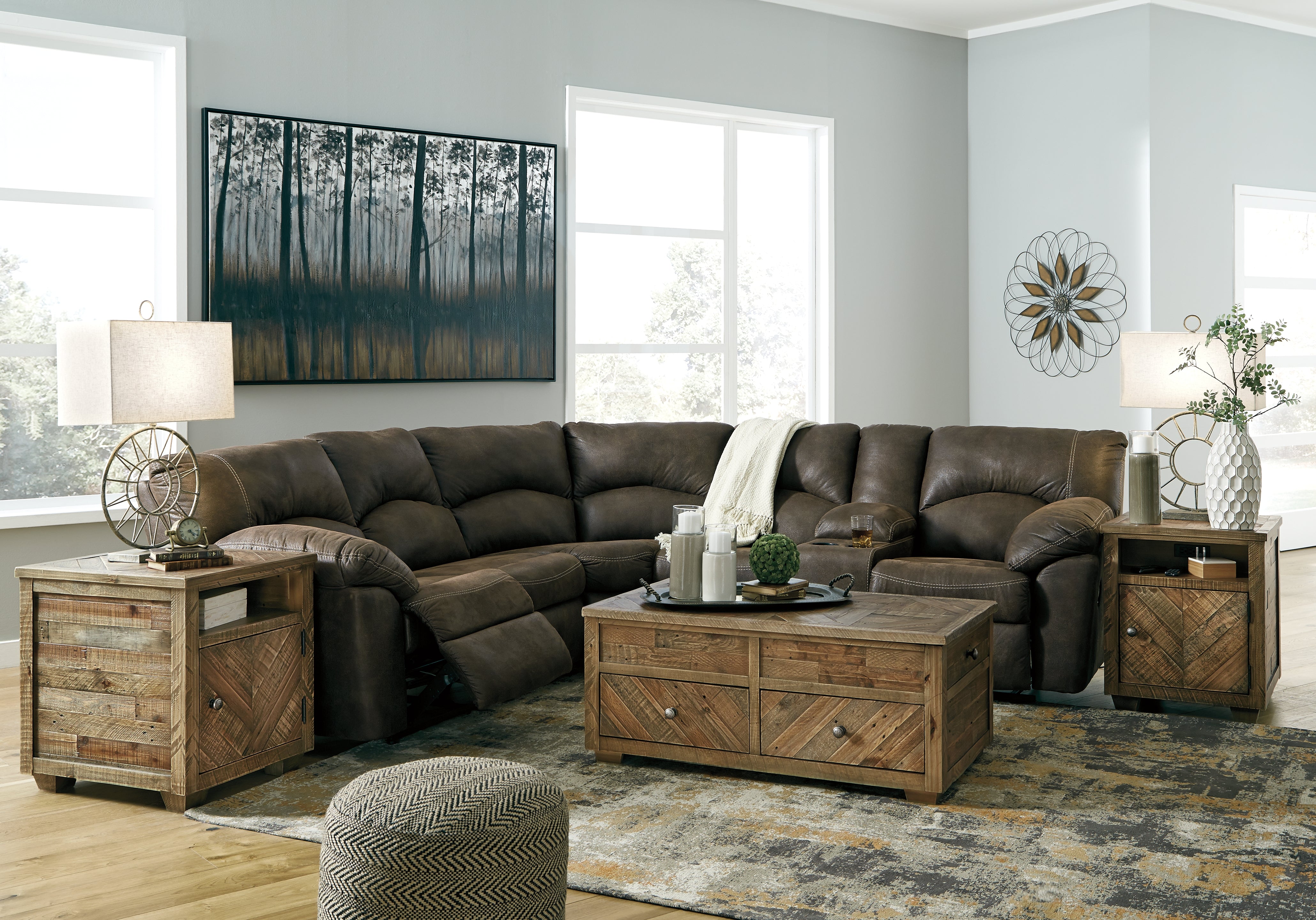 Furniture City Laplace - Ashley Furniture - Tambo Sectionals - 2-Piece Reclining Sectional / Canyon - 27802S1