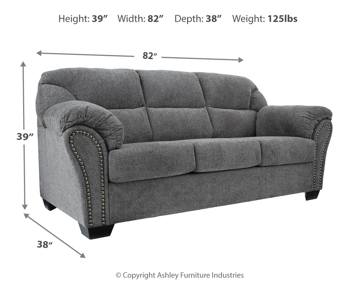 Furniture City Laplace - Ashley Furniture - AllmaxxLiving Room - Sofa / Pewter - 2810538