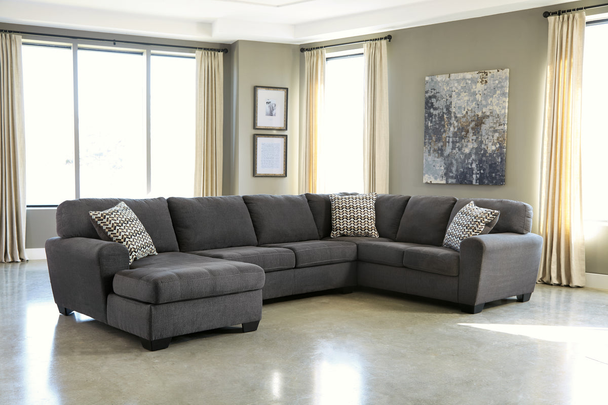 Furniture City Laplace - Ashley Furniture - Ambee Sectionals - RAF 3-Piece Sectional with Chaise / Slate - 28620S1
