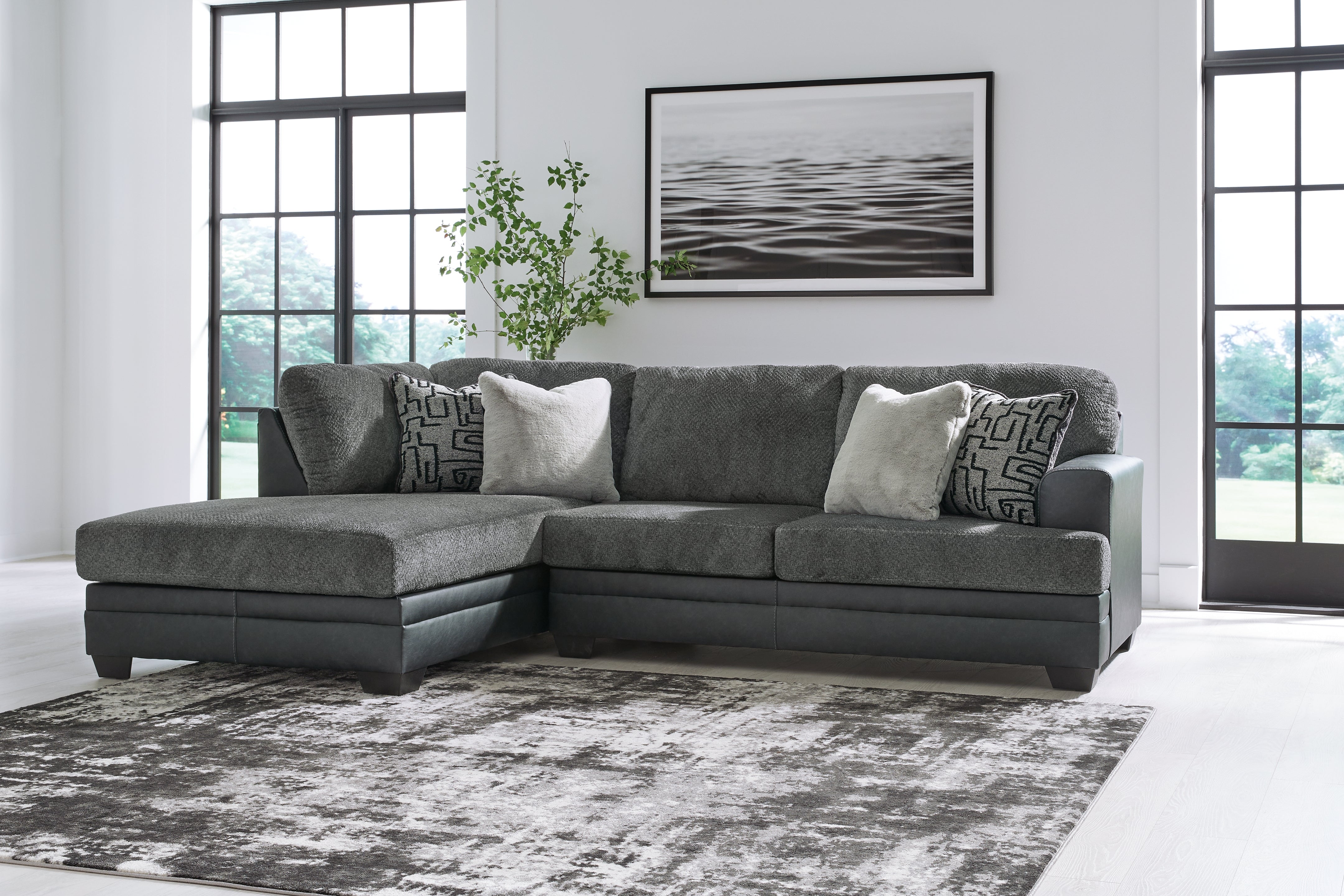 Furniture City Laplace - Ashley Furniture - Brixley Pier 2-Piece Sectional with Chaise - RAF 2-Piece Sectional with Chaise / Graphite - 29906S1