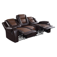 Briscoe - Double Reclining Sofa With Center Drop-Down Cup Holders - 2-Tone